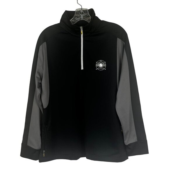 Antigua Performance Golf Club Pullover Shirt 1/4 Zip Black Size Large - Picture 1 of 10